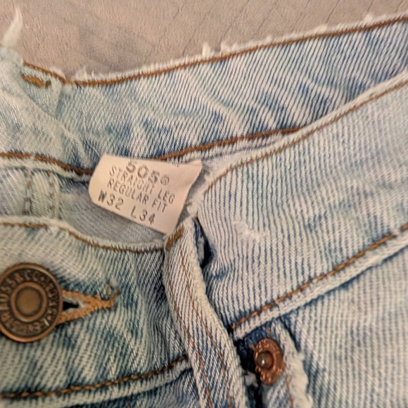 Levi's 505 Patchwork Embroidered Jeans - Picture 5 of 13